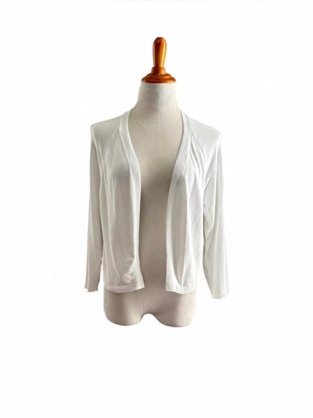Apt. 9 White Open-Front Lightweight Cardigan